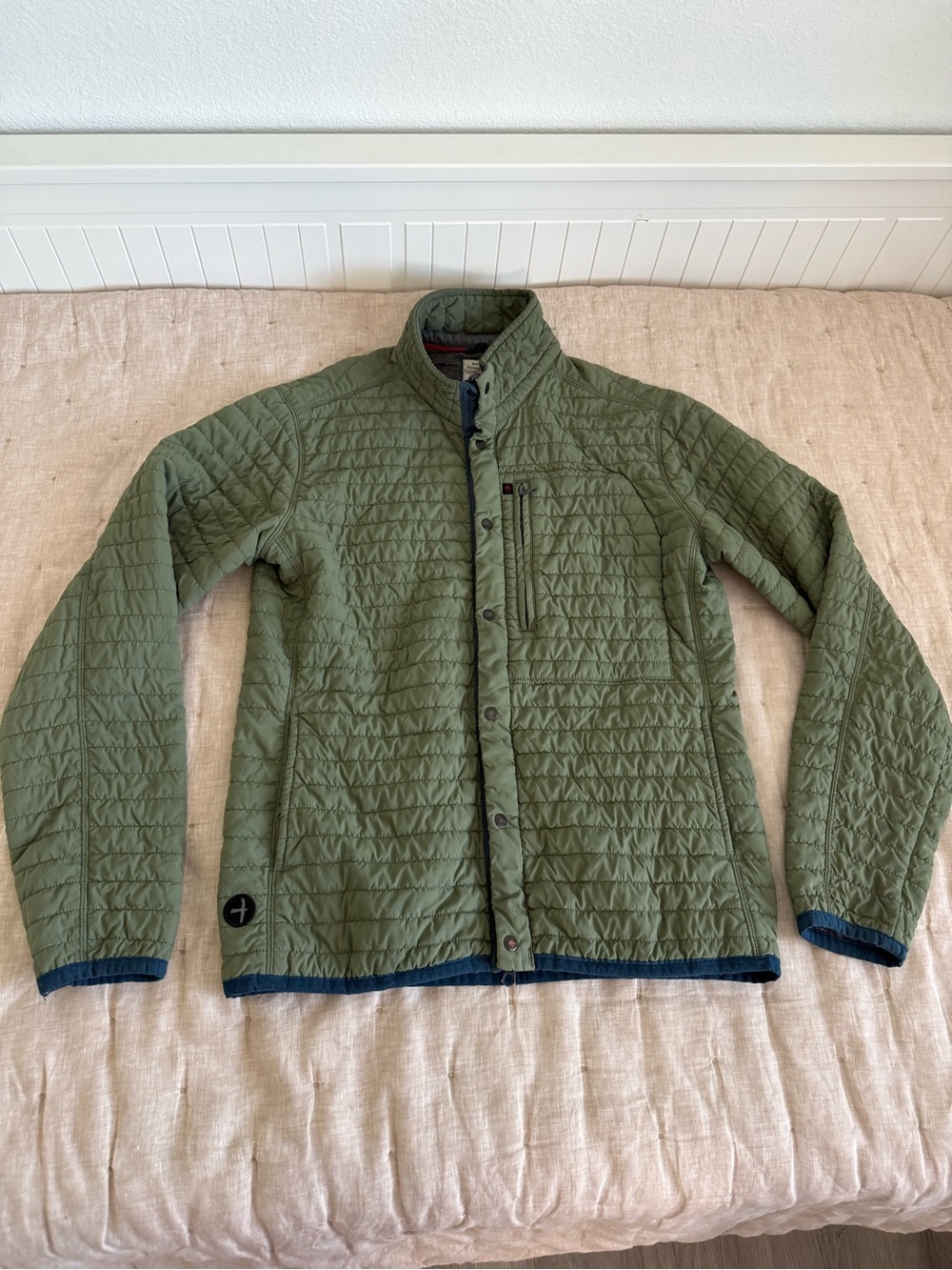 Relwen Windzip Jacket Olive Green Full Zip Quilted Hiking Huckberry Size M